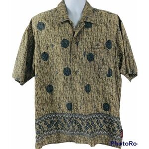 Vintage Zero Gravity Sport Mens Size L Island Print SS Button up Shirt